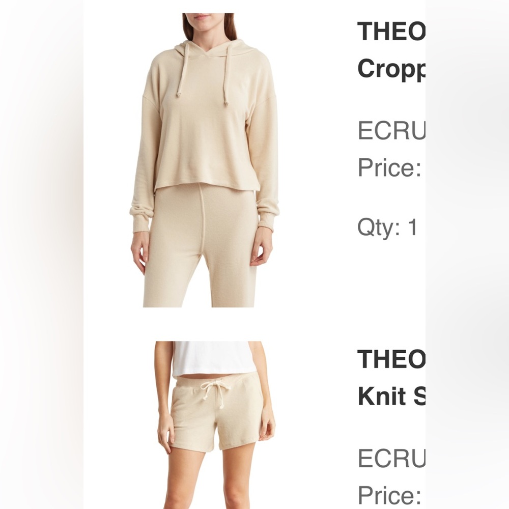 NWT 2 piece Theo & Spence lounge set in beige in size XS.